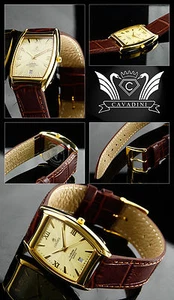 klassische Lederband Uhr CAVADINI mit Saphirglas, LA RICHIE römisch CV-1504 - Bild 1 von 1