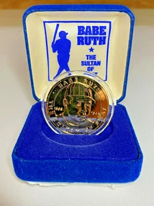 Moneda coleccionable vintage 1994 Babe Ruth República de Liberia $1,00 chapada en oro - Imagen 1 de 4