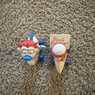 Lote de 2 coches cohete Hardees Stimpy + Doug 1994 Ren Stimpy Nickelodeon juguetes de colección Foto 1 de 4