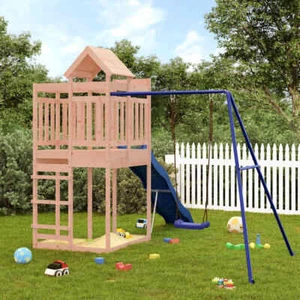 Swing Set Outdoor Backyard Wooden Playground Equipment for Kids Age 3-8 vidaXL - Picture 1 of 20