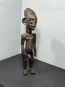 Vintage 19.5" Mangbetu Wooden Statue - Ancestral Figure from Congo - Picture 1 of 6