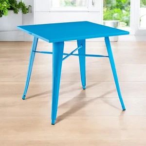 Blue Metal Bar Table Set Breakfast Dining Table Bistro Cafe Outdoor use for Home - Picture 1 of 11