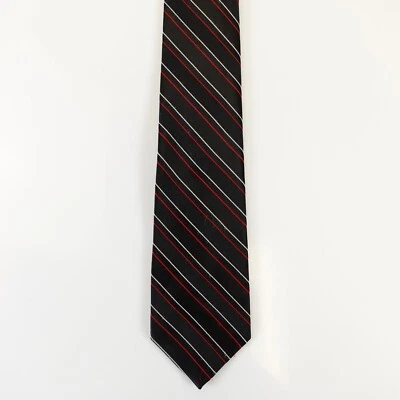 Corbata de cuello moderna a rayas para hombre negra roja clásica estrecha carrera GEOFFREY BEE Foto 1 de 4