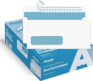 Aimoh 500#10 Single Left Window SELF Seal Security Envelopes - Super Strong Quic - Picture 1 of 12