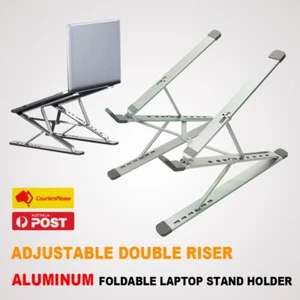 Portable Laptop Stand Notebook iPad Table Holder Foldable Double Riser Bracket - Picture 1 of 12