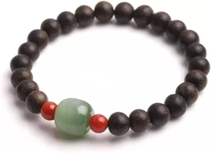 7mm Vietnam Natural Agarwood Bracelet Wood Buddha Beads Single Loop Bracelet - Picture 1 of 9