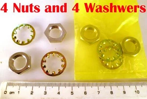 Nickel Plated Brass M11 Hexagonal Nut + Washer 4 Sets MBH027C - Picture 1 of 2