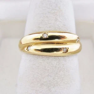 Custom Vintage 18K Yellow Gold Eternity Ring with 11 Diamonds (6.4g, size 6.75) - Picture 1 of 12
