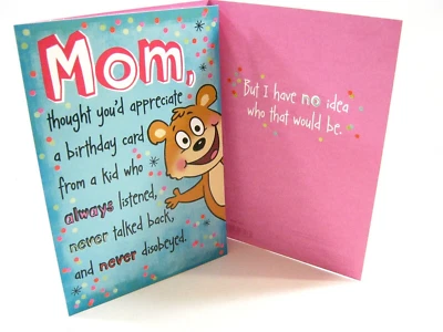 Funny Humorous Goofy Birthday Greeting Card for Mom Mother Mama - Image 1 of 3