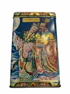 Jasmine Tea Tin 8 oz Kwong Sang Tea Co. Hong Kong China Vintage 1930's - Picture 1 of 6