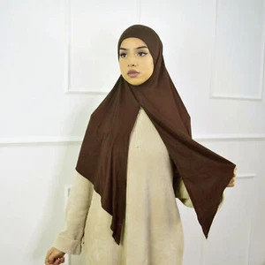 Sciarpa hijab donna musulmana sopra la testa grande Khimar preghiera scialle scialle turbante islamico sciarpa - Foto 1 di 19