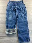 CARHARTT B14 DST Relaxed Fit Flannel Lined Straight Leg Jeans 36x34