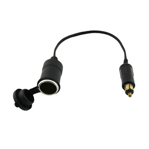 DC 12V 24V EU Plug For BMW DIN Hella Motorcycle Charger to Car Cigarette Lighter - Picture 1 of 6