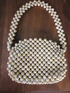 Vintage -Woodden Beaded Purse Made in Japan - Picture 1 of 3