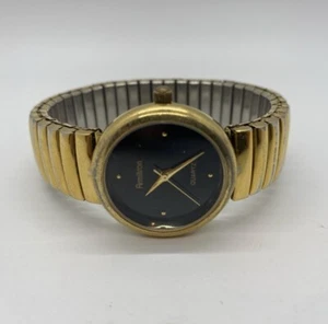 Beautiful Vintage Armitron Gold Tone Black Face Ladies 🔥🔥 - Picture 1 of 9