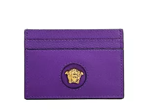 Versace Mini Medusa Leather Slim Card Case Wallet - Picture 1 of 2