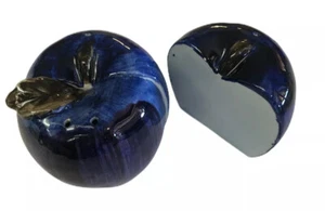 Juego de coctelera de sal y pimienta de manzana vintage de 3 piezas cerámica azul 2 1/2"x 2 1/2" - Imagen 1 de 5