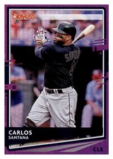2020 Donruss Purple Holo #186 Carlos Santana - Cleveland Indians