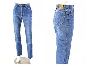 80s Vintage Lee Jeans Dark Stone Wash High Waist Straight Leg Womens 8L - Picture 1 of 9