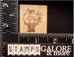 Penny Black Rubber Stamps 3333C SMALL EASTER EGGS IN A BASKET & FLOWERS #T17 - Picture 1 of 2