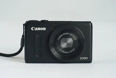 Canon Digital Camera PowerShot S100 Black 12.1 Megapixels 5x Optical Zoom Tested - Image 1 of 4