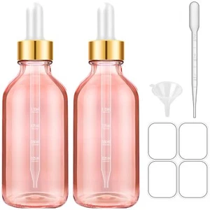 4 oz Tincture Glass Bottle with Dropper for Essential Oils w/ Labels & Funnel - Picture 1 of 7