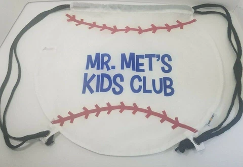 Drawstring Backpack Bag Mr Mets Kid's Club Logo New York baseball mascot sports Cover