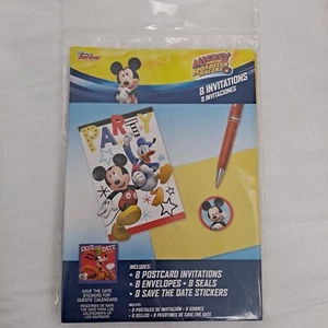 Mickey Mouse Birthday Party Invitation Donald Duck Disney 8 Count - Picture 1 of 8