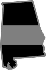 4" Alabama AL State Thin SILVER Line Corrections Officer Prison Decal Sticker - Bild 1 von 1