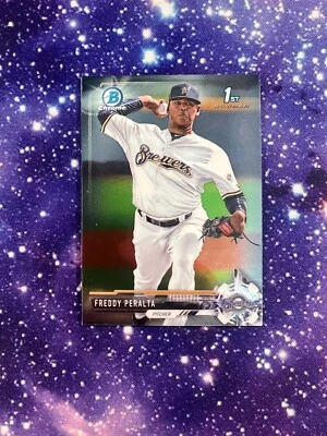 2017 Bowman Chrome Mini #BCP22 Freddy Peralta Milwaukee Brewers - Image 1 of 2