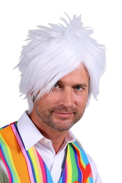 Peluca de púas blancas de lujo  Foto 1 de 1