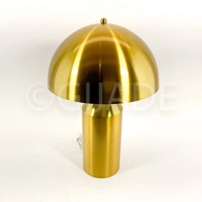 Lámpara de mesa Halston de metal con hongos de 18" de alto - dorada nueva Foto 1 de 4