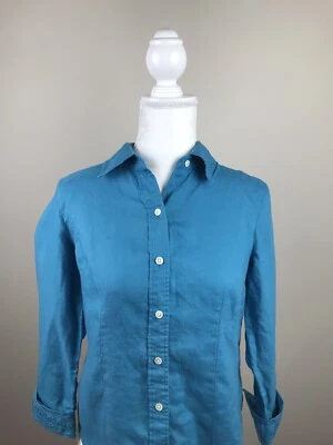 Top Madison Studio verde azulado 100 % lino Foto 1 de 4