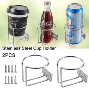 2x Stainless Steel Boat Ring Cup Mount Drink Holder Car Universal Bottle Holders - Picture 1 of 12
