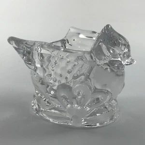 GORHAM "TRADICIONES NAVIDEÑAS" CARDENAL CRISTAL TRANSPARENTE VOTIVO CANDELABRO ALEMANIA - Imagen 1 de 10