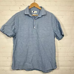 Camisa Polo Boden de Lino para Hombres Talla Grande Azul Cuello con Botones Calce Regular Clásica - Imagen 1 de 10