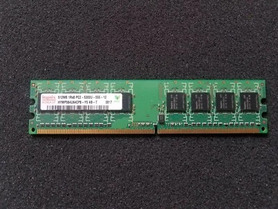 Hynix 512MB , DDR2 , 240 PIN , PC-5300U ( P/N: HYMP564U64CP8-Y5AB-T ) - Image 1 of 3