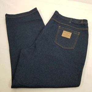 DUKE Men's High Rise Cotton Denim Jeans Tapered Legs Blue Size 42x30 - Picture 1 of 8