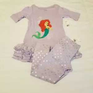 Disney Princess Little Mermaid Ariel Toddler Girls 2pc XXS (2/3) Purple BNWT - Picture 1 of 6