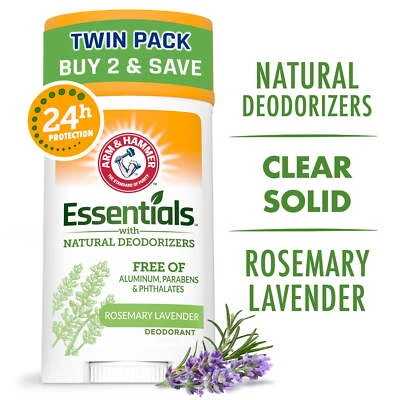 ARM & HAMMER, Essentials Deodorant Lavender with Natural Deodorizers 2.5 oz 2 Ct - Image 1 of 4