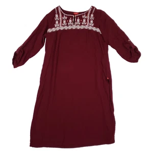 W For W Donna Abito Tunica Boho Ricamato Kurti Tg 12 Marrone Etnico Cottagecore - Foto 1 di 9