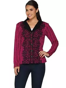 Chaqueta tejida de encaje con estampado de colocación BOB MACKIE talla XXS - Imagen 1 de 2