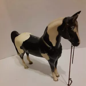 Vintage schwarz/weiß Kunststoff Pferd Markenlos gebraucht - Bild 1 von 12