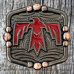 Southwest Red Thunderbird Concho 1-3/8 Inch CON304-B-RED - Picture 1 of 3