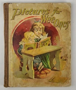 RARE Antique 1890s Victorian Children's Book Pictures For Wee Ones Cousin Kittie - Picture 1 of 8