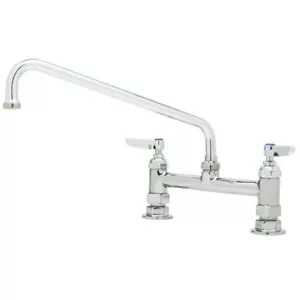 T&S B-0220-CC Deck Mounted Faucet with 18" Swing Nozzle-8" Adjustable Centers - Picture 1 of 4