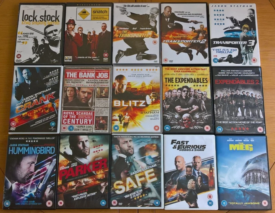 Jason Statham 15x DVD Collection Transporter Crank Meg Mechanic more R2 - Image 1 of 1