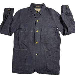 RRL Ralph Lauren Hombres Ingeniero Abrigo Chaqueta Grande Índigo Denim Ribete Ropa de Trabajo - Imagen 1 de 12