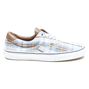 Vans Authentic Herren Canvas Schnürschuhe Turnschuhe blau braun weiß UK 8,5 Freizeit kariert - Bild 1 von 6