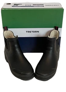 Tretorn Lina schwarze wasserdichte Regenstiefelette Sherpa-gefüttert Damengröße 7M - Bild 1 von 11